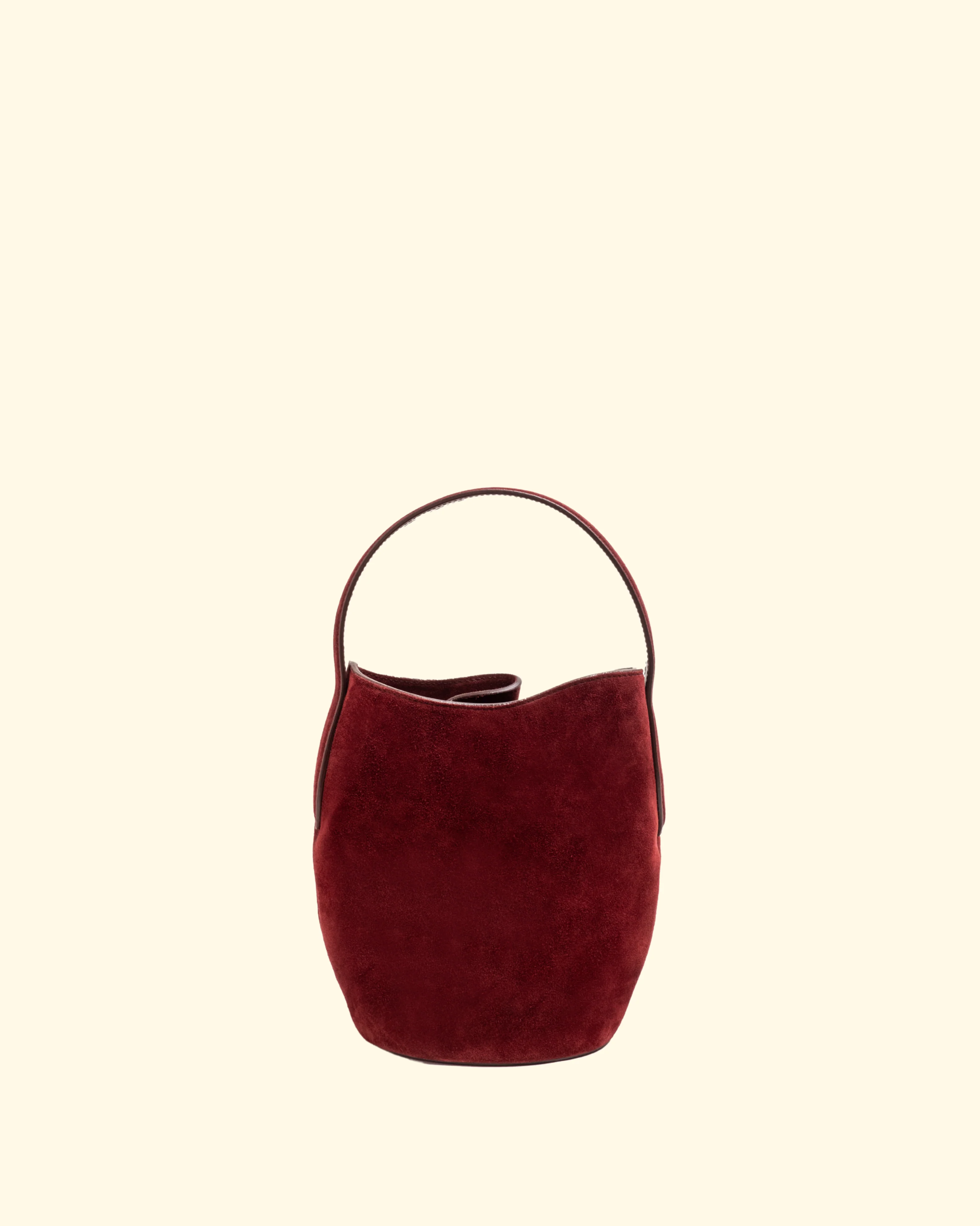 Belted Bucket Bag Mini | Maroon Suede - Image 5