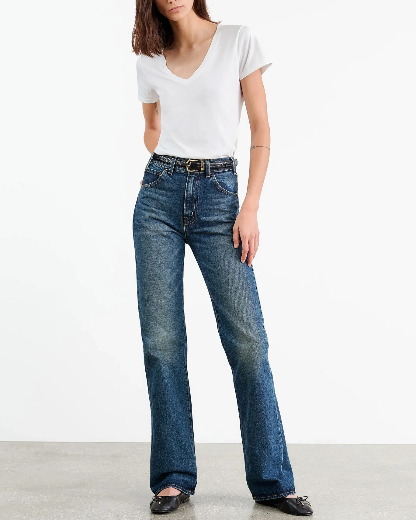 Carol V-Neck Tee Shirt | White - Image 3