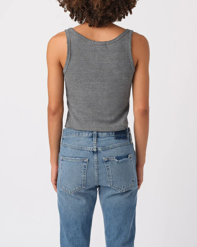 Crop Rib Tank | Heather Grey - Image 3