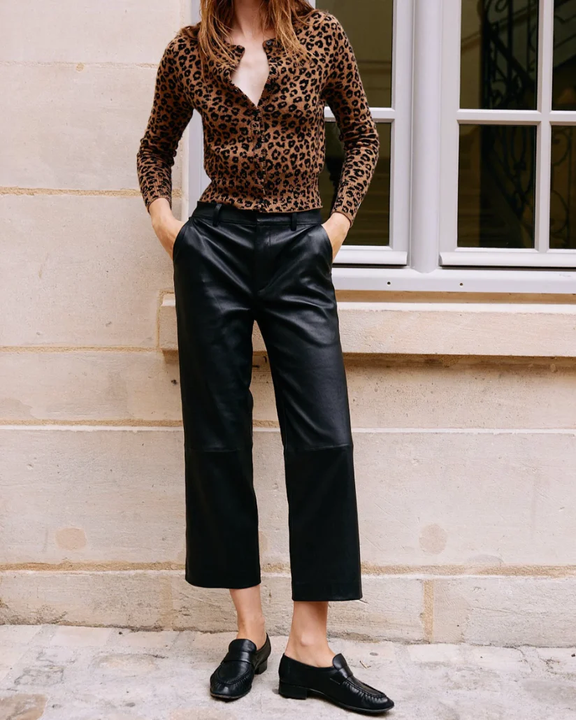 Cropped Baggy Lowrise Trousers | Black - Image 3