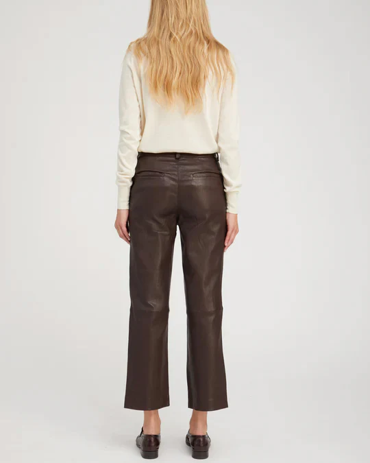 Cropped Baggy Lowrise Trousers | Dark Chocolate - Image 3