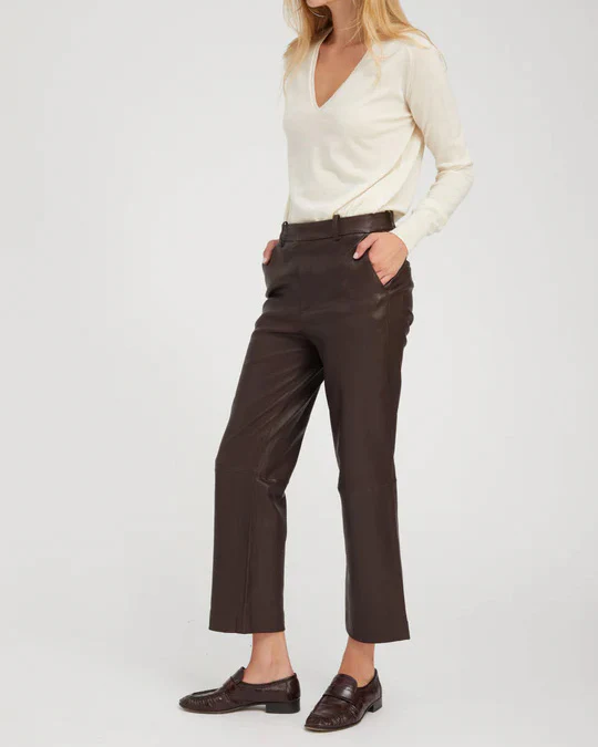 Cropped Baggy Lowrise Trousers | Dark Chocolate - Image 4