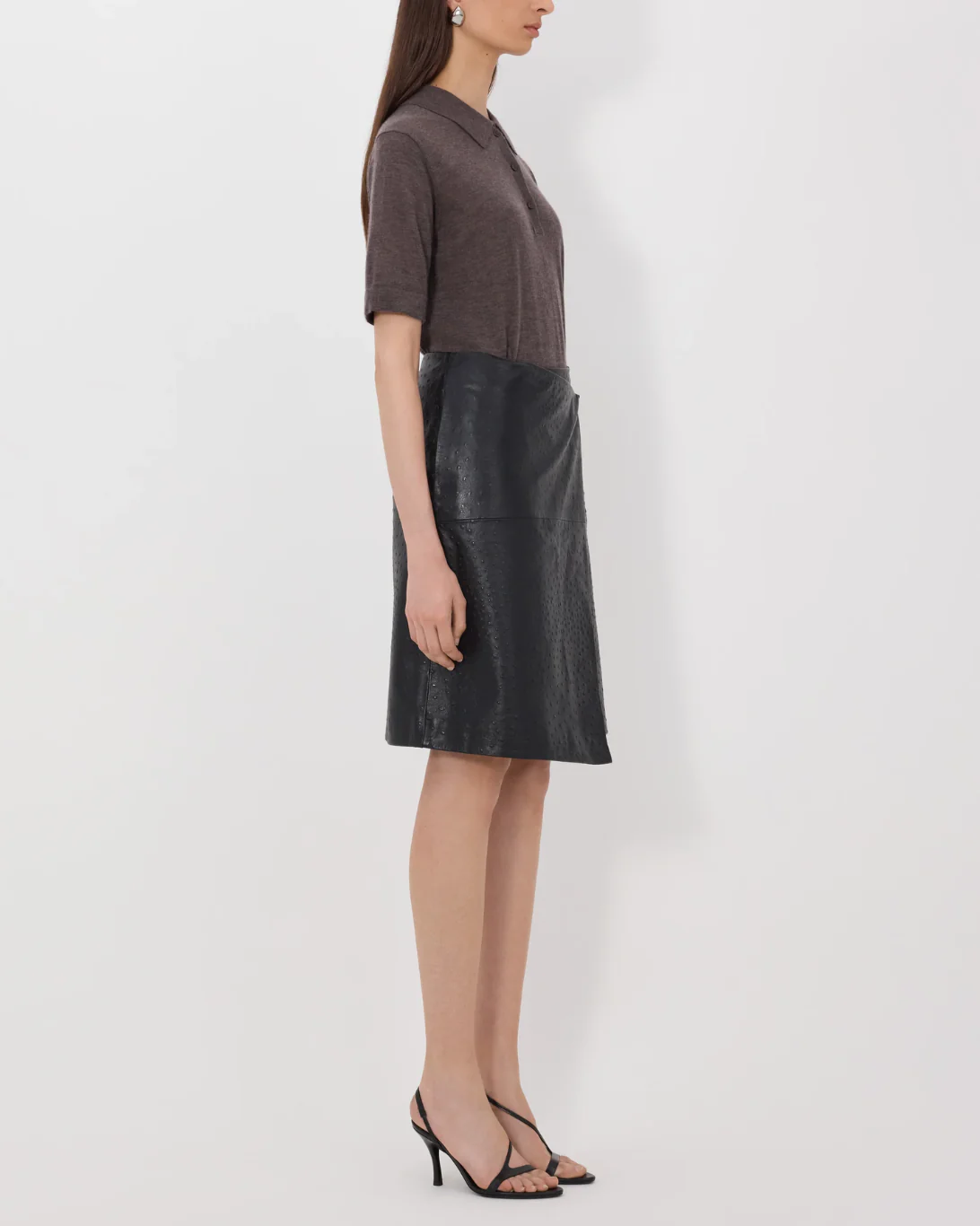 Gora Leather Wrap Skirt | Black - Image 3