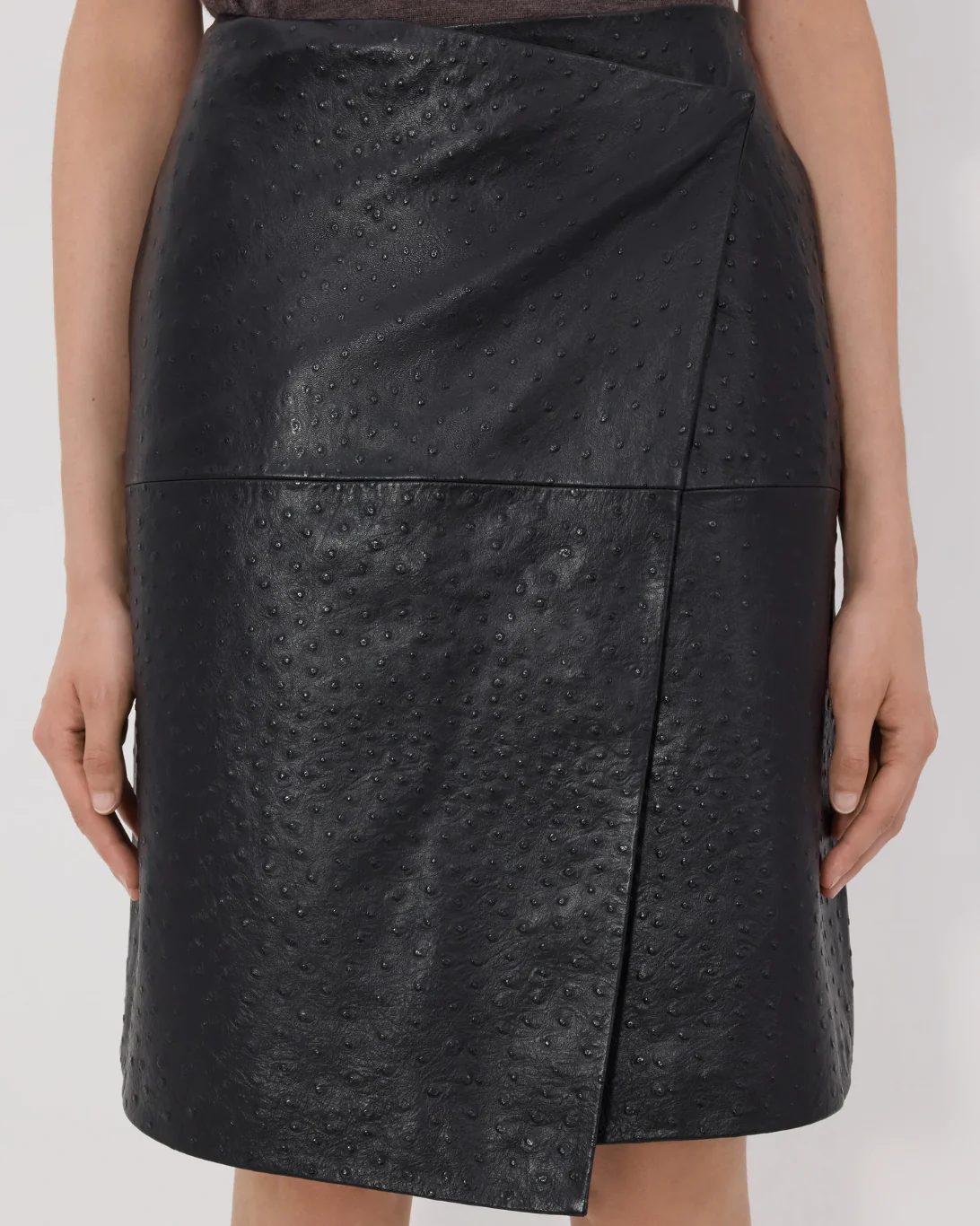 Gora Leather Wrap Skirt | Black - Image 4