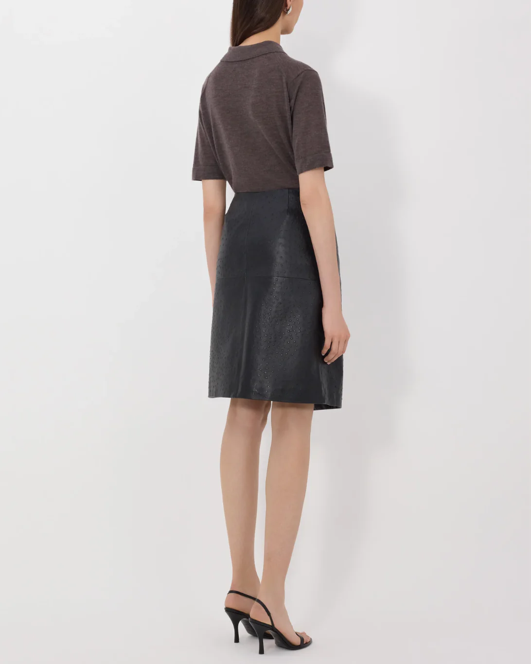 Gora Leather Wrap Skirt | Black - Image 5