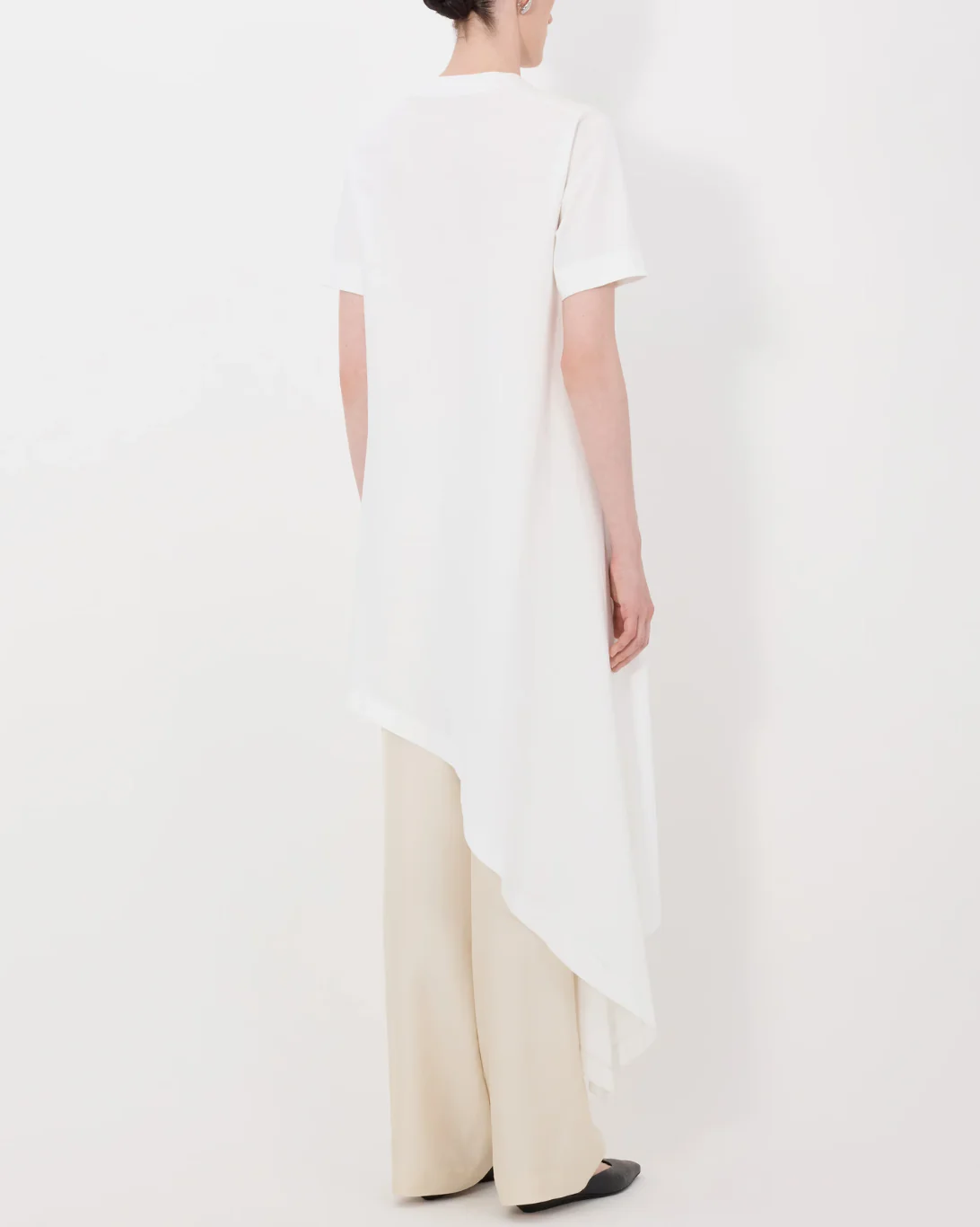 Igari Asymmetric Pleated Dress | White - Image 4