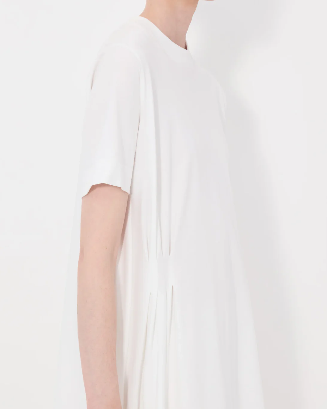 Igari Asymmetric Pleated Dress | White - Image 5