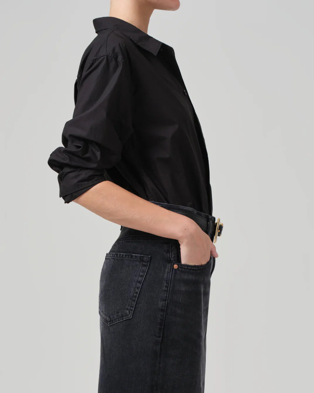 Kayla Shrunken Shirt | Black - Image 3