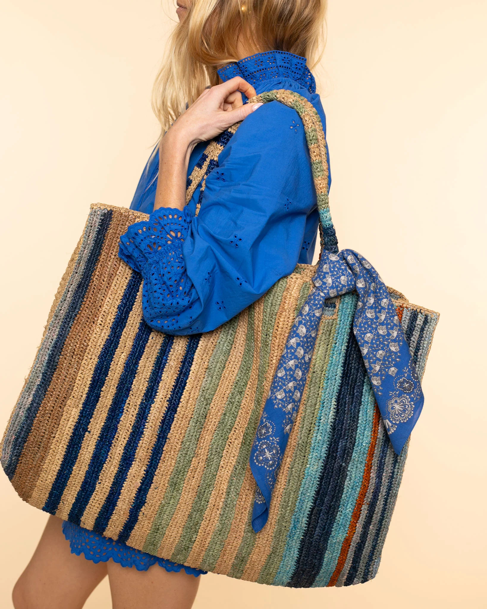 Raffia Weekender Bag | Coast Mix - Image 6