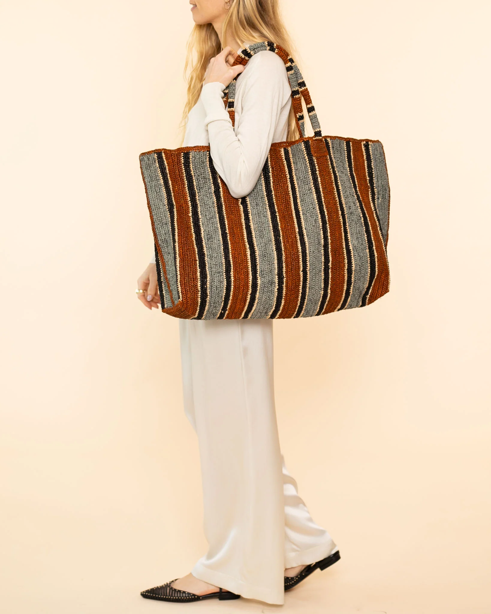 Raffia Weekender Bag | Roadside Tobacco Mix - Image 6