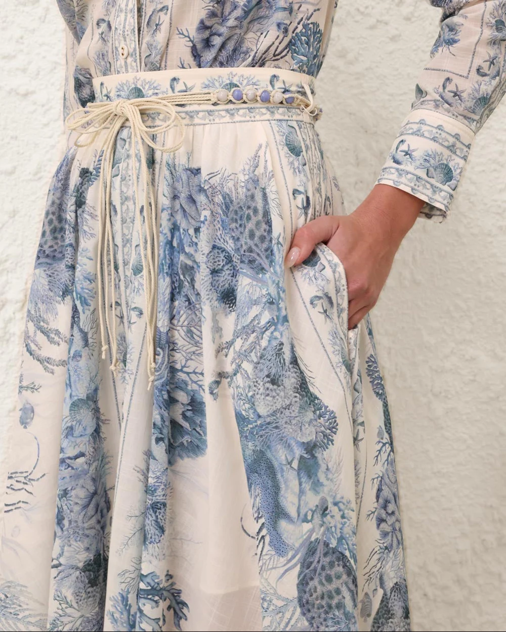 Wanderlust A-Line Maxi Skirt | Blue Toile - Image 4